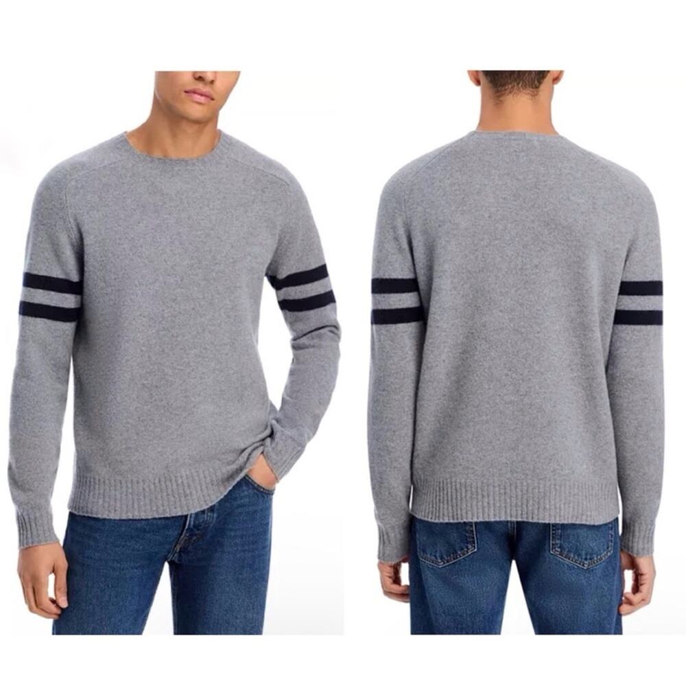 The Men's Store at Bloomingdale's Merino Wool Striped Sleeve Sweater size Small